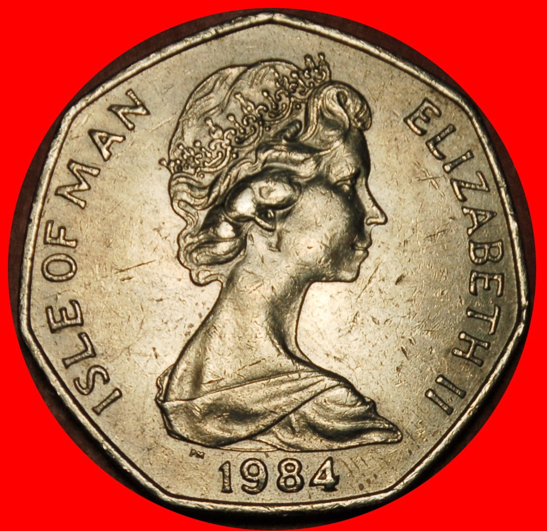  Ⰶ GROSSBRITANNIEN: INSEL MAN★ 50 PENCE 1984AA MOTORRAD SELTEN★ELISABETH II 1953-2022★OHNE VORBEHALT!   