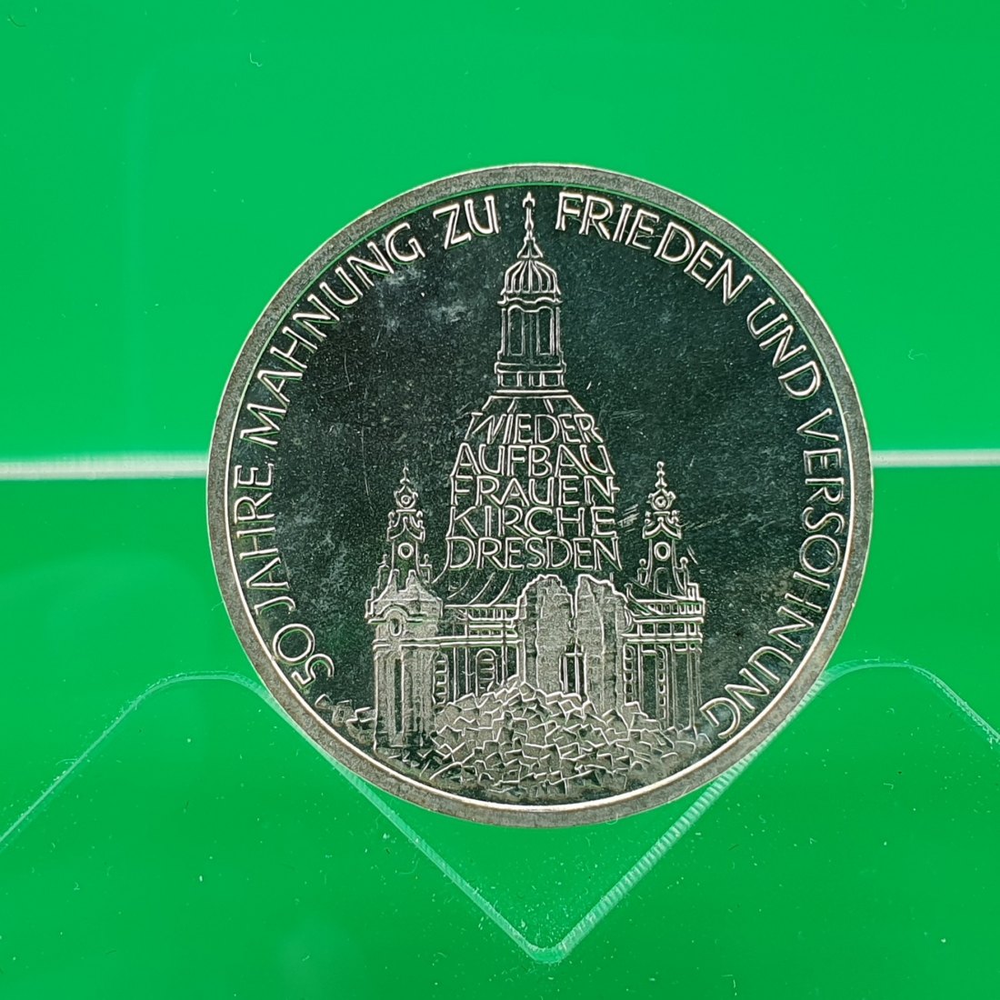  BRD 10 Deutsche Mark 1995 J 50. Jahrestag der Zerstörung Dresdens & Frauenkirche Silber Münze   