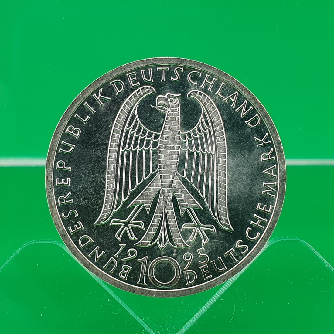  BRD 10 Deutsche Mark 1995 J 50. Jahrestag der Zerstörung Dresdens & Frauenkirche Silber Münze   