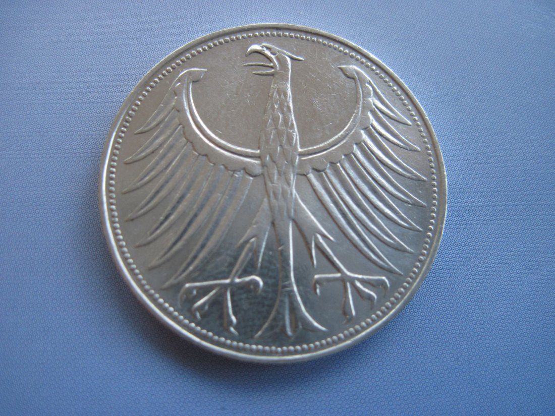  Deutschland 5 DM 1964 D alte Deutsche Mark, Silberadler, Heiermann   