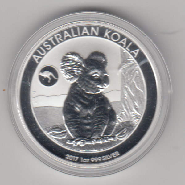  Australien, 1 Dollar 2017, Koala mit Privy Känguru, 1 unze oz Silber   