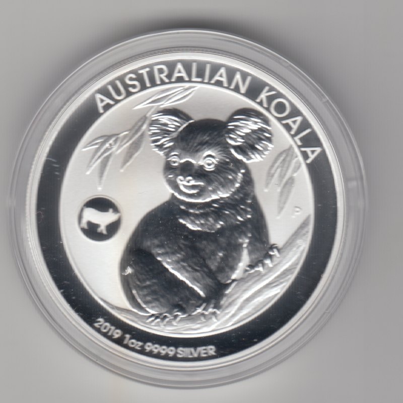  Australien, 1 Dollar 2019, Koala mit Privy Schwein, 1 unze oz Silber   