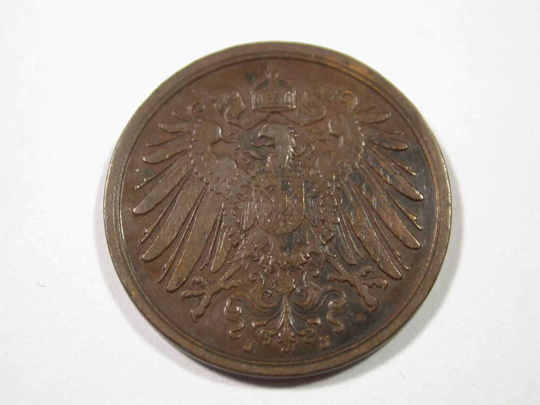  I6 KR  2 Pfennig 1914 J in ss  Originalbilder   