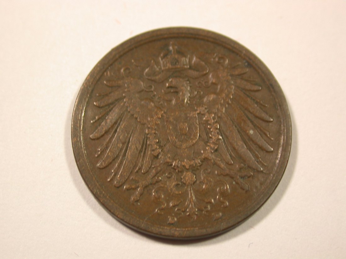  I6 KR  2 Pfennig 1915 D in ss+   Originalbilder   