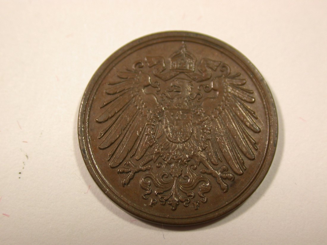  I6 KR  1 Pfennig 1910 F in ss/ss-vz  Originalbilder   