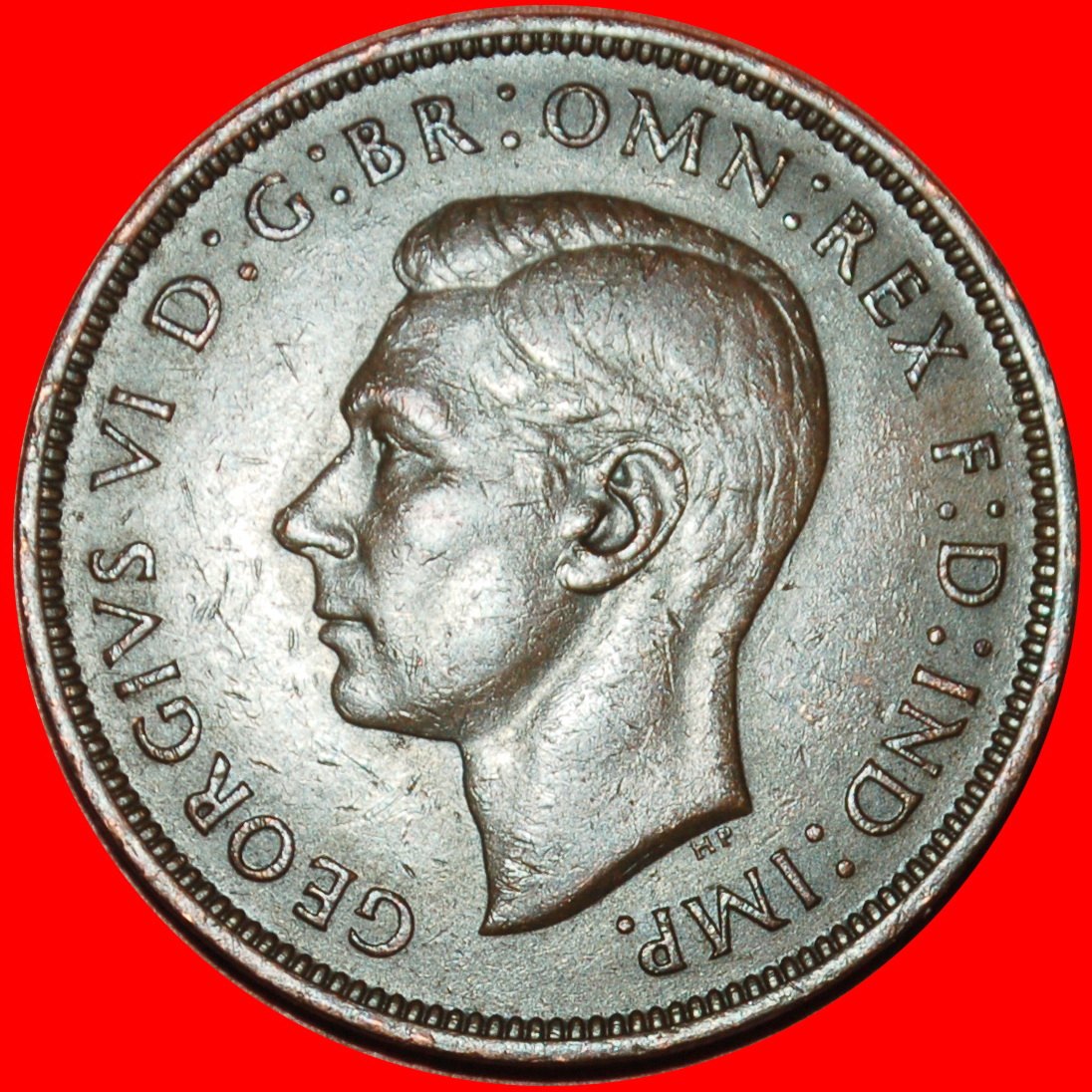  Ⰶ HERRIN DER SEEN MIT INDIEN: GROSSBRITANNIEN ★ PENNY 1945 GEORG VI. (1937-1952)!  OHNE VORBEHALT!   