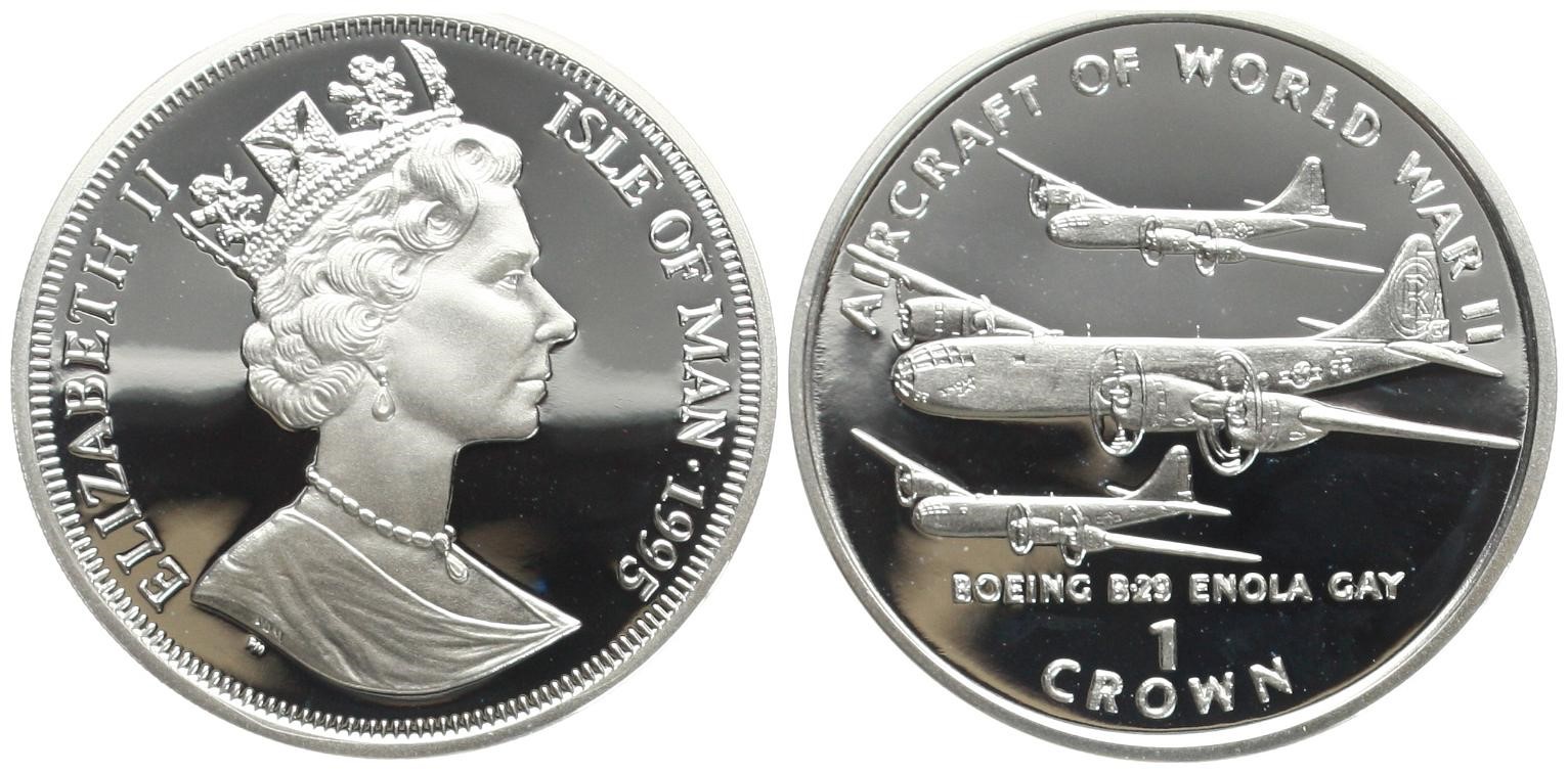  Isle of Man: Elisabeth II., 1 Crown 1994, Luftwaffe des 2. Weltkri KM# 517a, 28,28 gr. 925 er Silber   