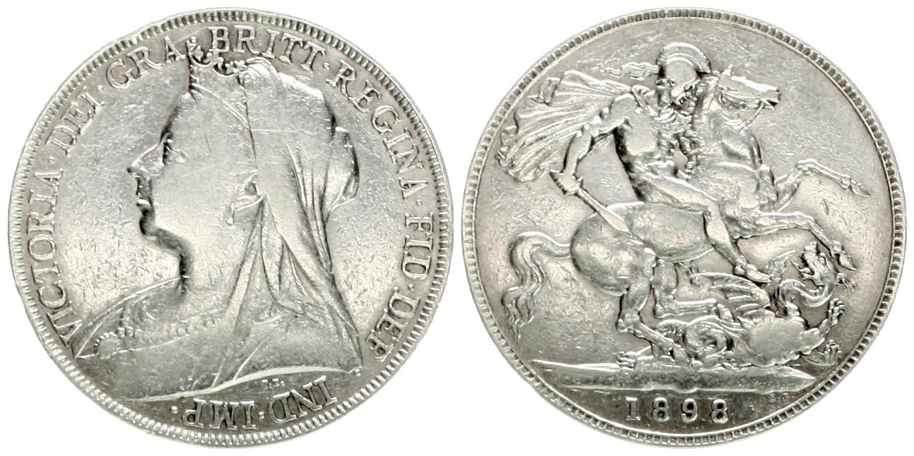  Grossbritannien: Victoria., One Crown 1898 (Anno Regni LXII), Silber, 28,10 gr. 925er Silber   