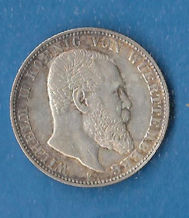  Wuerttemberg 2 Mark Wilhelm II 1906 vz  Münzenankauf Koblenz Frank Maurer AF808   