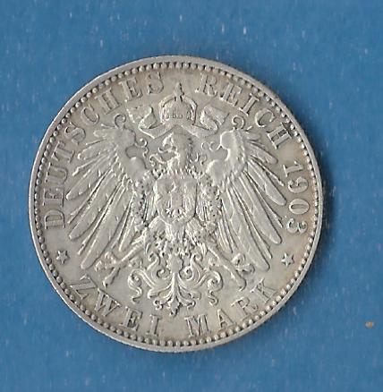  Sachsen 2 Mark Georg 1903 vz  Münzenankauf Koblenz Frank Maurer AF810   