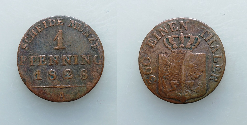  Altdeutschland,Preussen 1 Pfennig 1828 A   