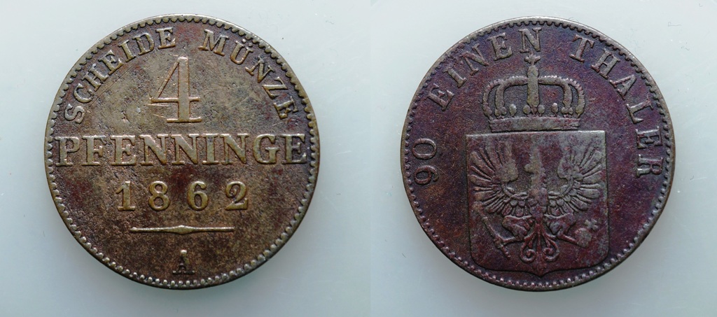  Altdeutschland,Preussen 4 Pfennig 1862 A   