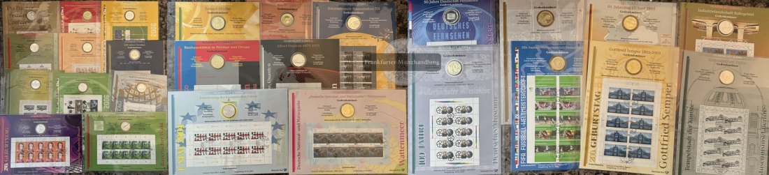  Deutschland 1 Ordner mit Numisblättern 2002-2007 (26 Stück)  FM-Frankfurt    Feinsilber: 432,9g   