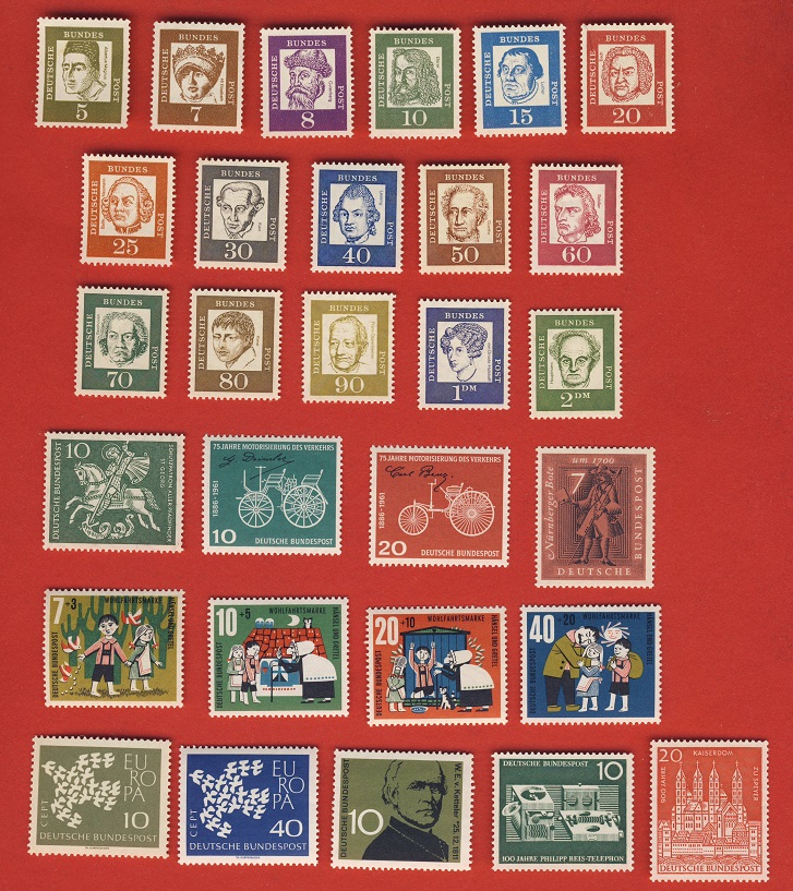  Bund 1961 Briefmarken Postfrisch   