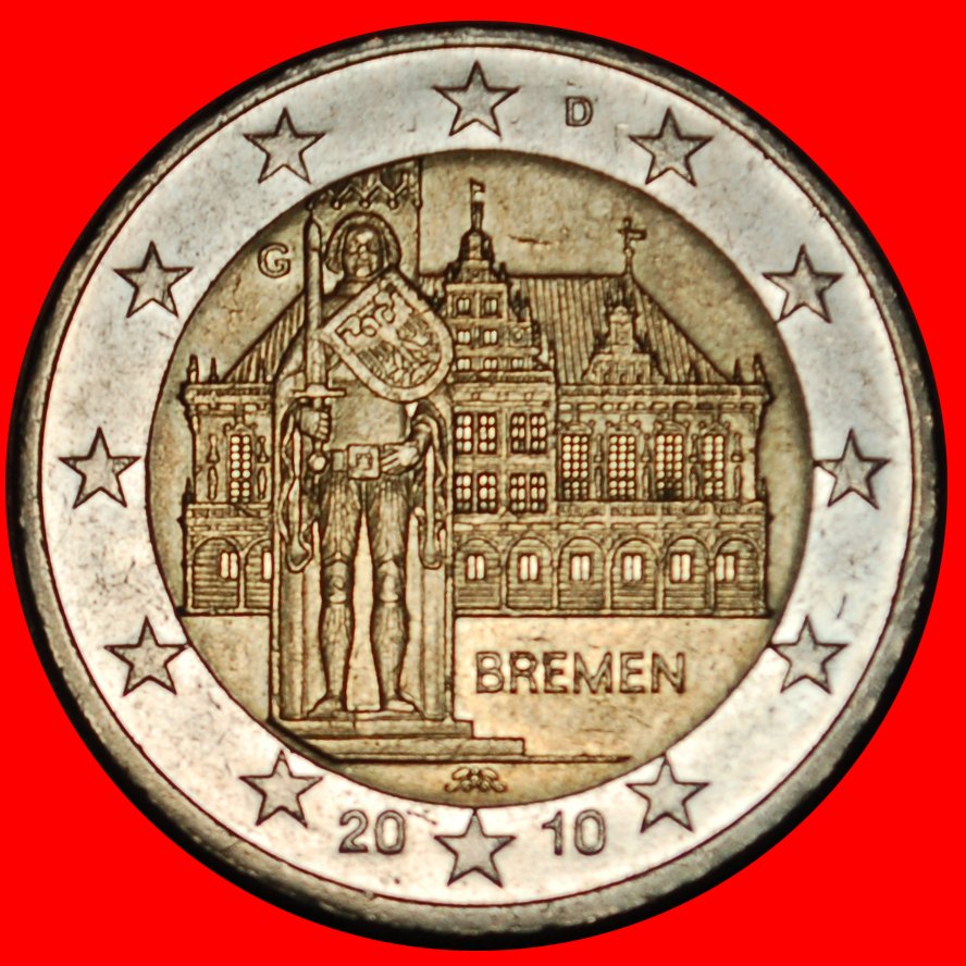  Ⰶ KNIGHT ROLAND 1404: GERMANY★2 EUROS 2010G NON-PHALLIC! BADEN-WUERTTEMBERG! LOW START ★ NO RESERVE!   