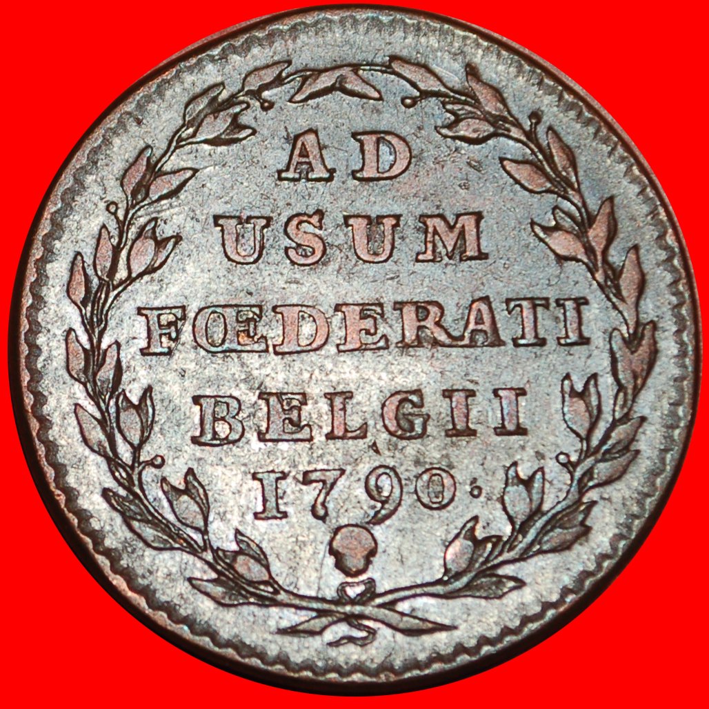  Ⰶ LION WITH HAT: BELGIUM INSURRECTION ★ 2 LIARDS 1790! DISCOVERY COIN!★LOW START ★ NO RESERVE!   