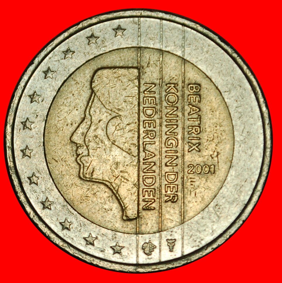  Ⰶ BEATRIX (1980-2013): NETHERLANDS ★ 2 EUROS 2001! PHALLIC TYPE 1999-2006!★LOW START ★ NO RESERVE!   