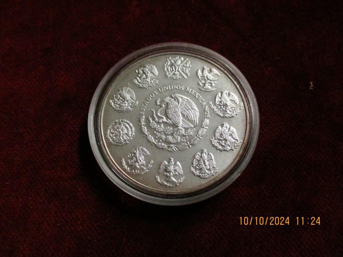  Mexiko Plata Pura 2006 1 oz Silber 999er Silber  teilvergoldet   