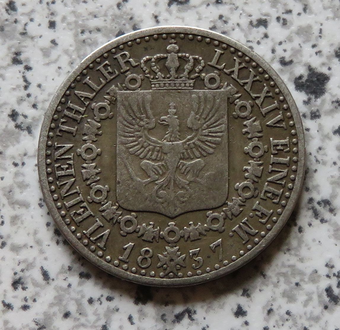  Preussen 1/6 Thaler 1837 A   