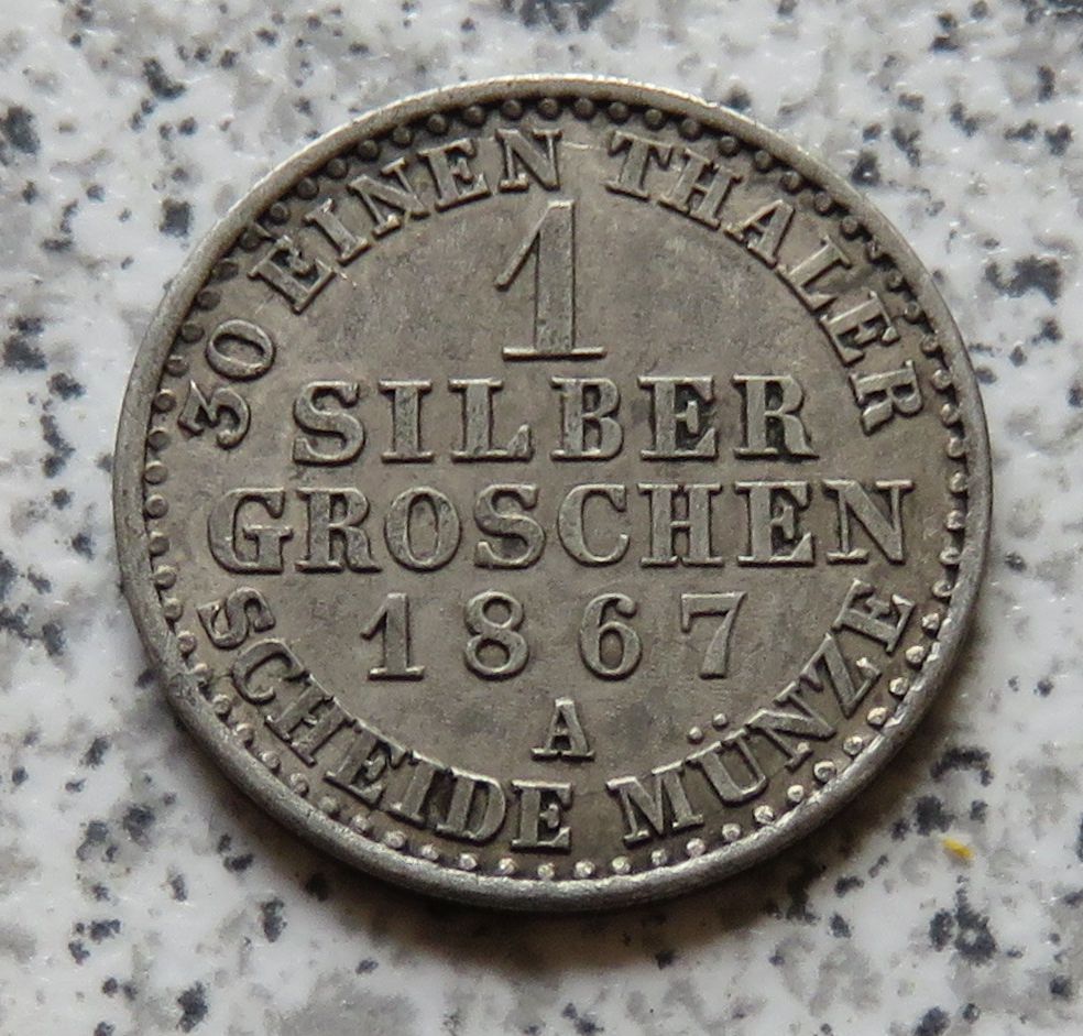  Preussen 1 Groschen 1867 A, besser   