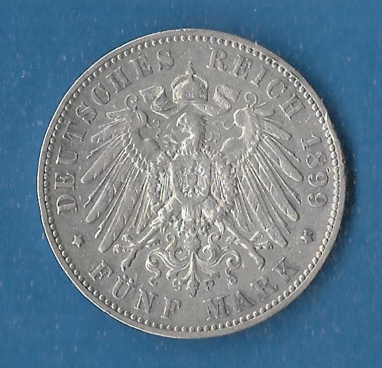  Sachsen 5 Mark Albert 1899 ss Münzenankauf Koblenz Frank Maurer AF833   