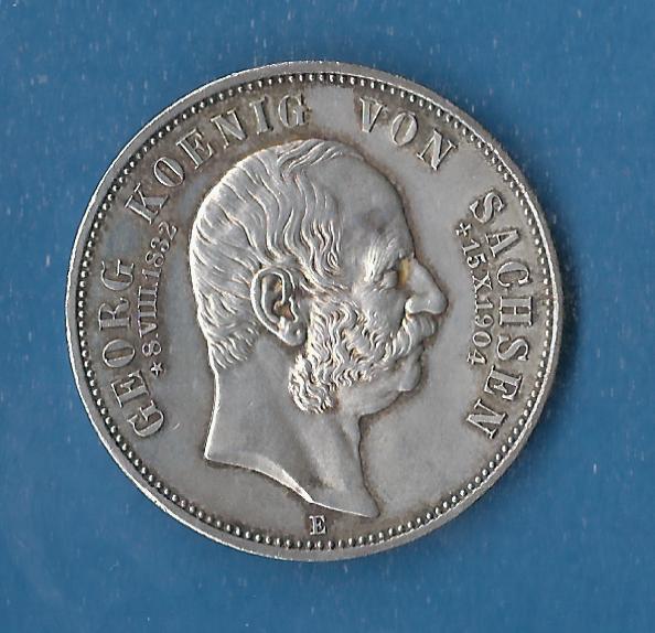  Sachsen 5 Mark Georg 1904 st RRR Münzenankauf Koblenz Frank Maurer AF834   