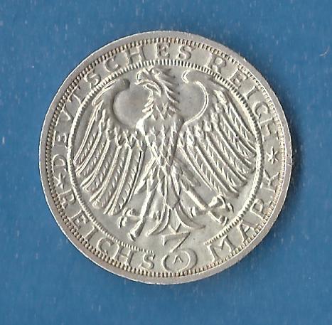  Weimar 3 Mark Naumburg 1928 st rar Münzenankauf Koblenz Frank Maurer AF836   