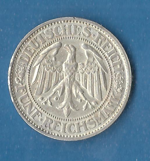  Weimar 5 Mark Eichbaum 1931 E vz+ Münzenankauf Koblenz Frank Maurer AF841   