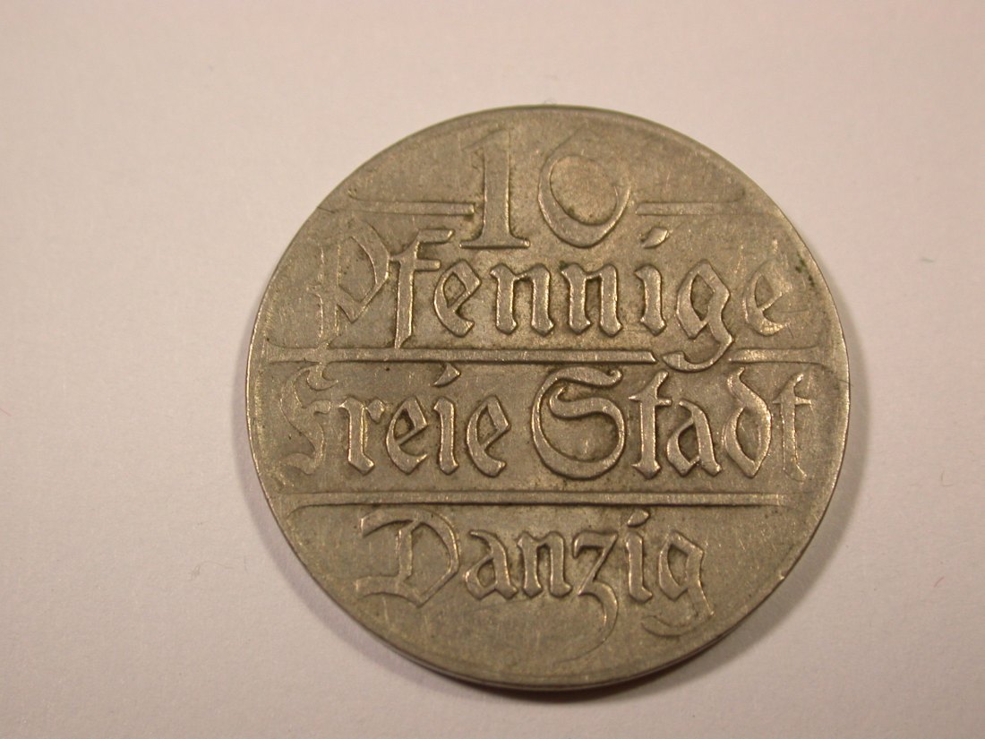  I7 Danzig 10 Pfennig 1923 in ss+/ss-vz   Originalbilder   