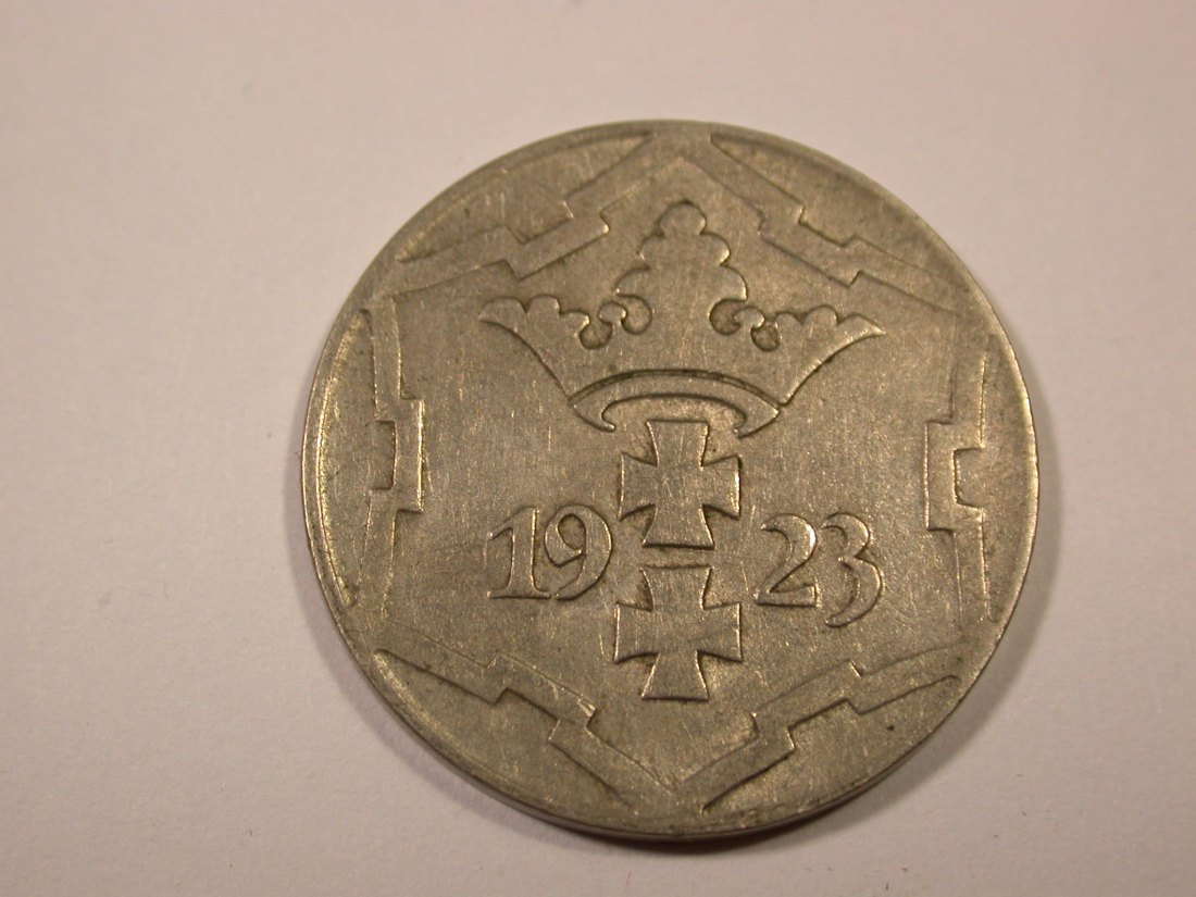  I7 Danzig 10 Pfennig 1923 in ss+/ss-vz   Originalbilder   