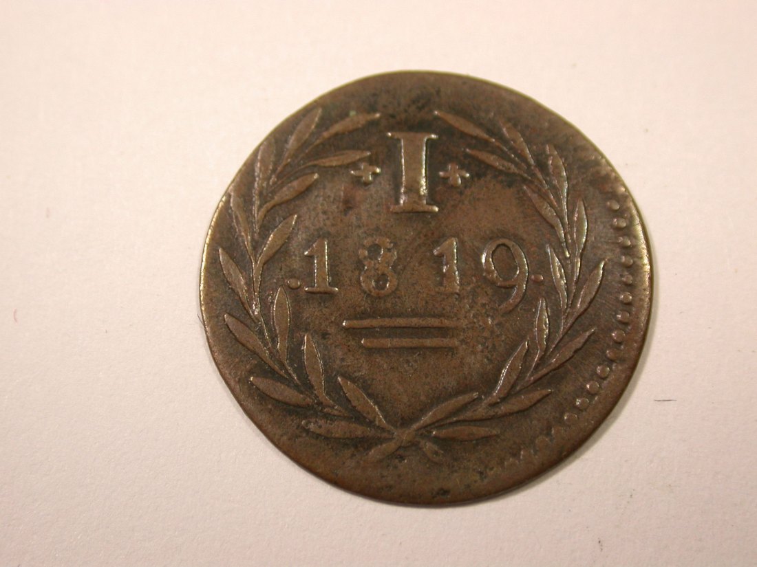  I7 Frankfurt Judenpfennig 1819 in sehr schön  Originalbilder   