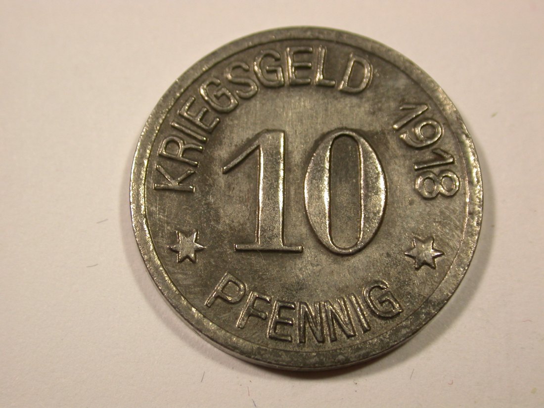  I7  Siegen Stadt Notgeld 10 Pfennig 1918 in vz-st    Originalbilder   