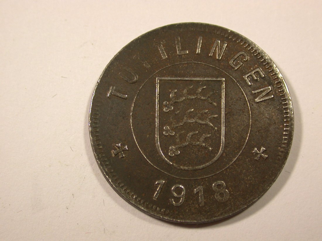  I7  Tuttlingen Notgeld 50 Pfennig 1918 in vz Prägeschwächen    Originalbilder   