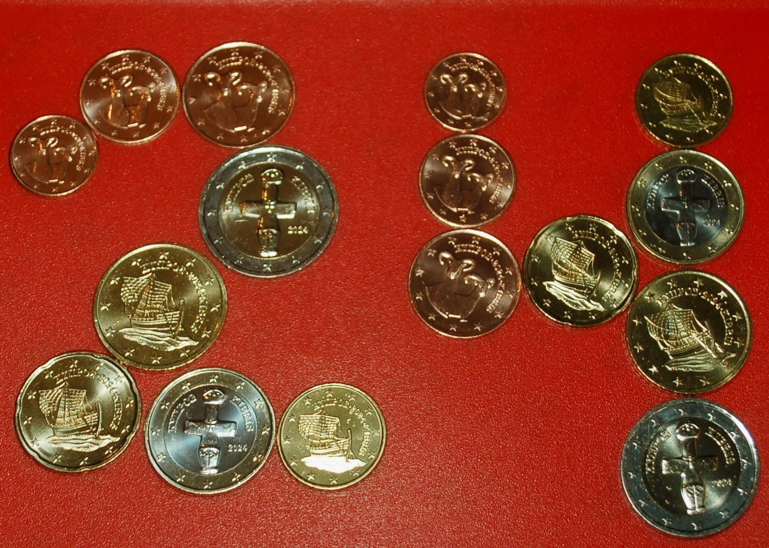  Ⰶ GREECE (2008-2024): CYPRUS ★ EURO SET 8 COINS 2024 SHIPS UNC! UNCOMMON!★LOW START ★ NO RESERVE!   