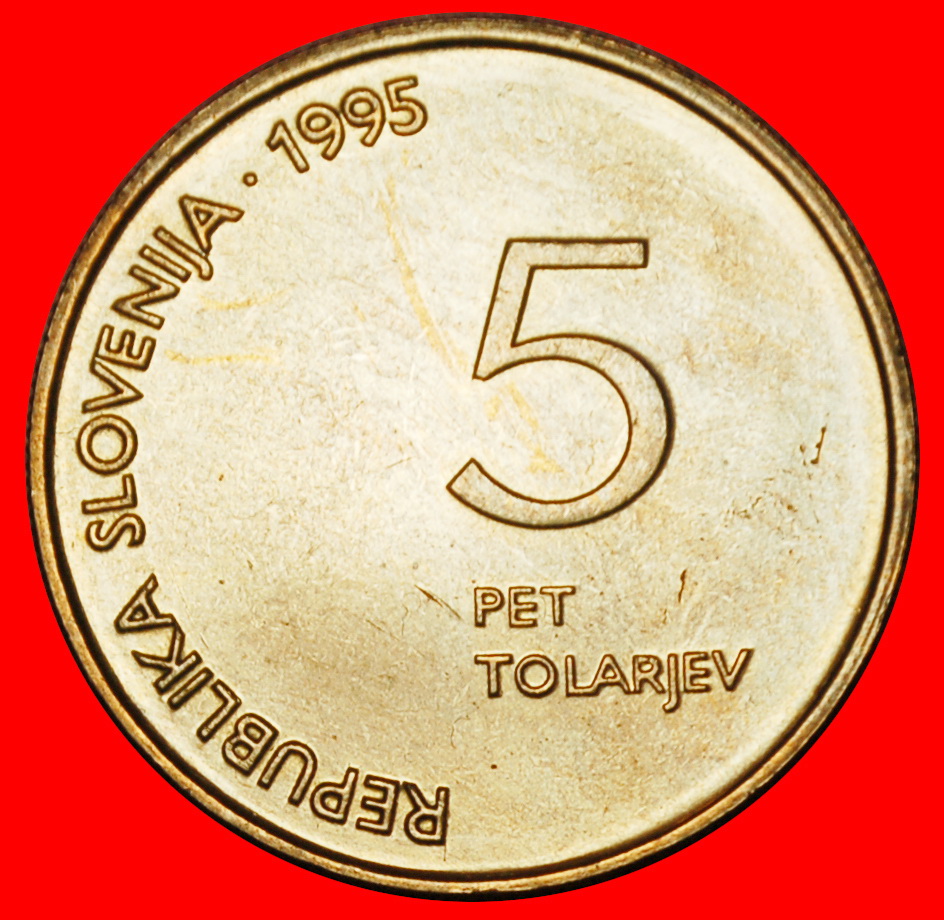  Ⰶ SLOVAKIA: SLOVENIA (YUGOSLAVIA) ★ 5 TOLARS 1945-1995 UNC MINT LUSTRE!★LOW START ★ NO RESERVE!   