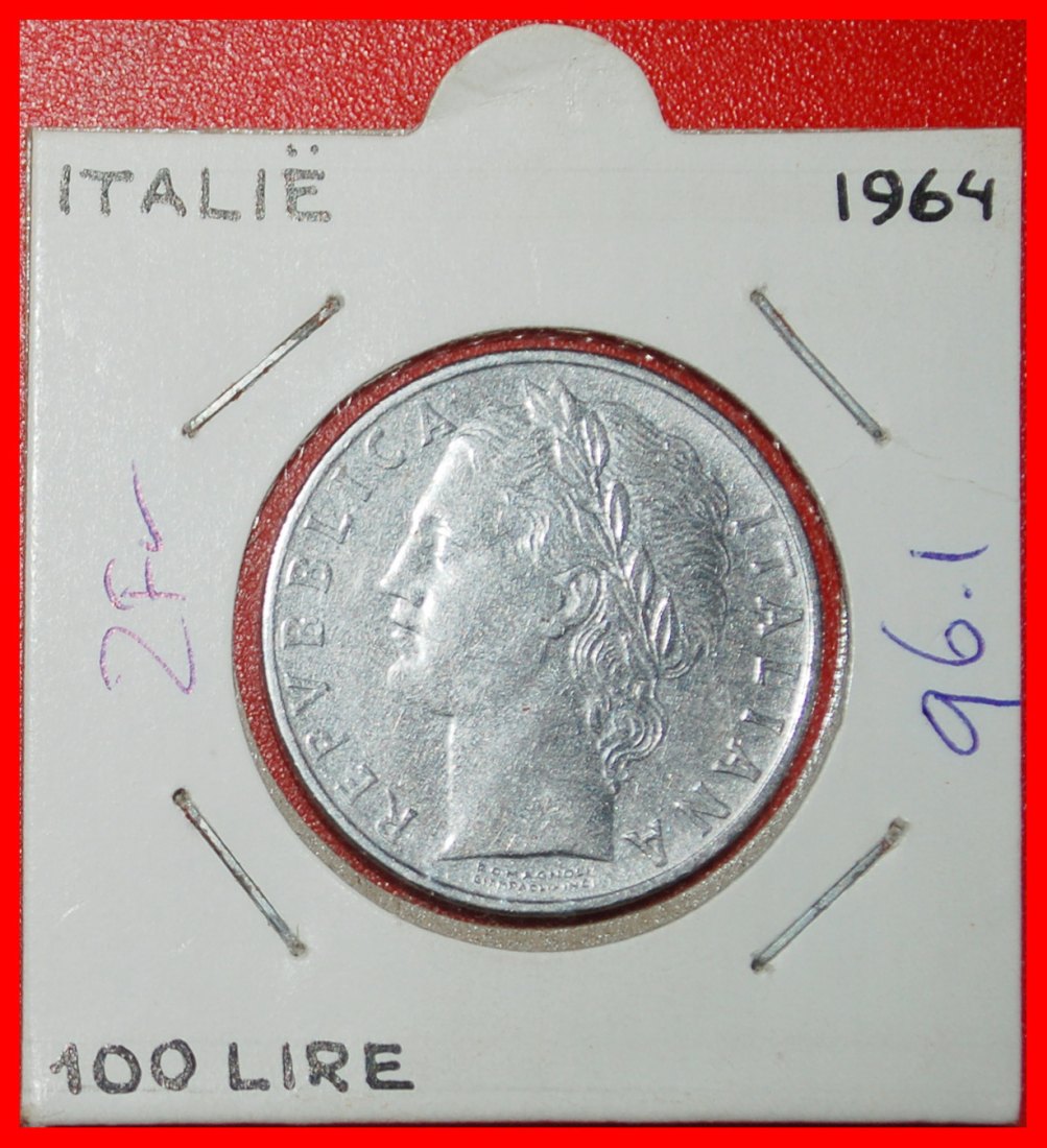  Ⰶ GÖTTIN MINERVA (1954-1989): ITALIEN ★ 100 LIRA 1964R! IN PACKUNG! ★OHNE VORBEHALT!   