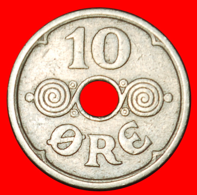  Ⰶ SPIRALS (1924-1947): DENMARK ★ 10 ORE 1924! CHRISTIAN X (1912-1947)! ★ LOW START ★ NO RESERVE!   