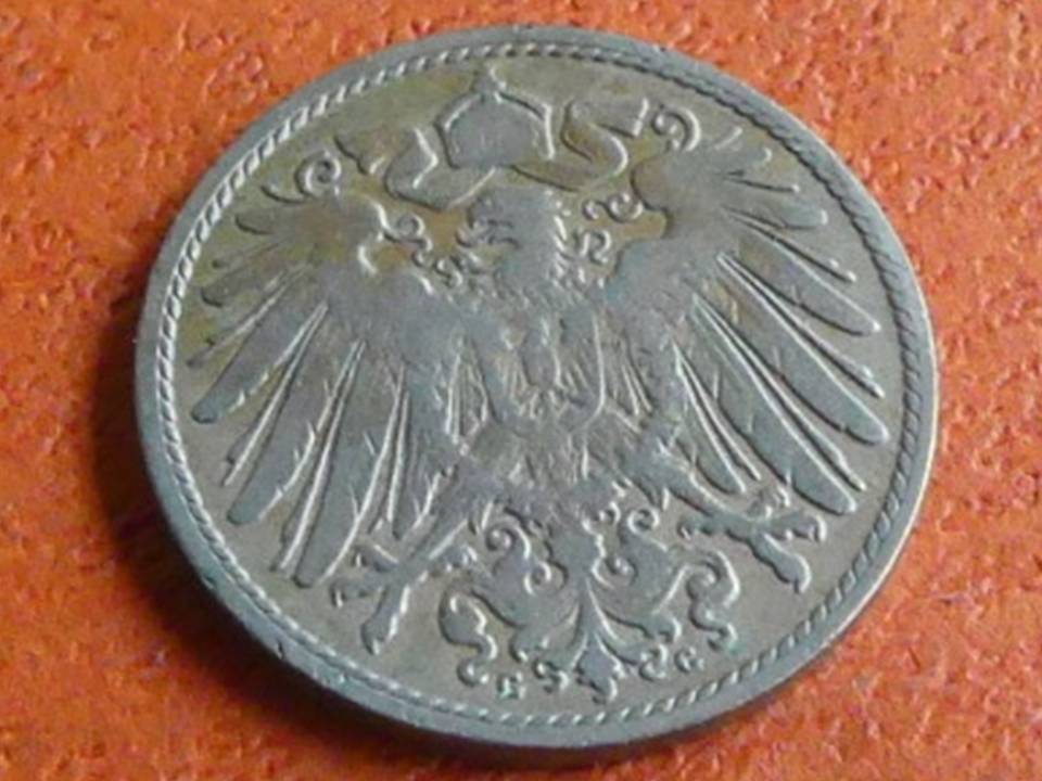  Deutschland Kaiserreich 10 Pfennig 1896 G, sehr seltener Jahrgang   