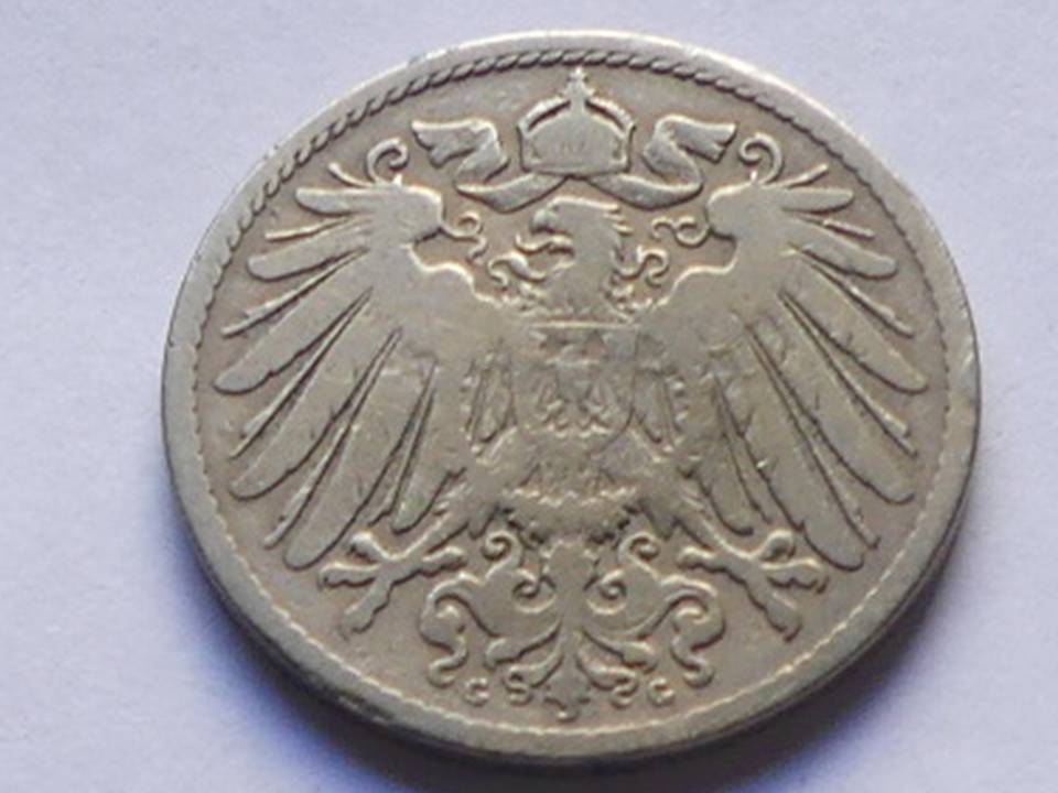  Deutschland Kaiserreich 10 Pfennig 1891 G, seltener Jahrgang   