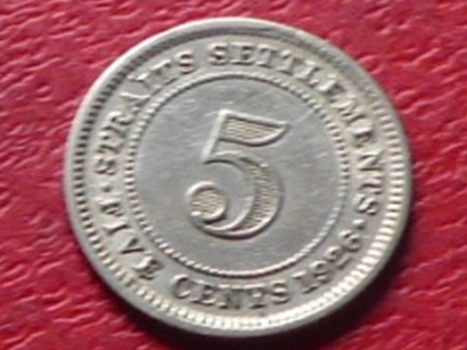  Silbermünze Straits Settlements 5 Cent 1926   