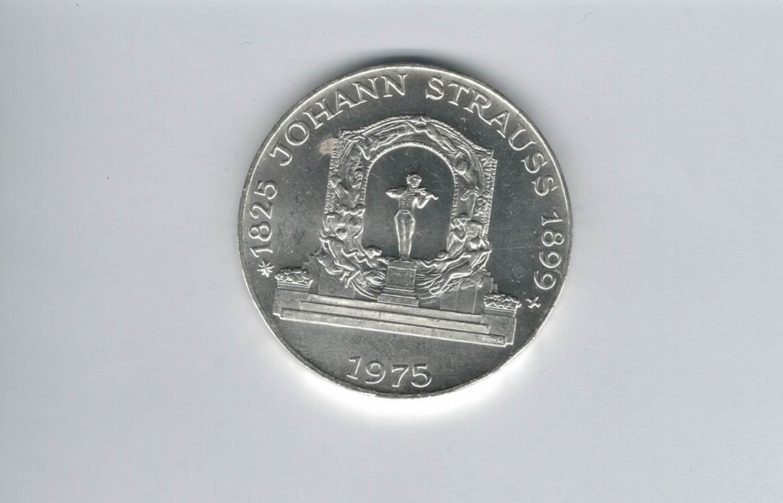  100 Schilling 1975 Johann Strauss silber Österreich 2. Republik Spittalgold9800 (01914/2)   