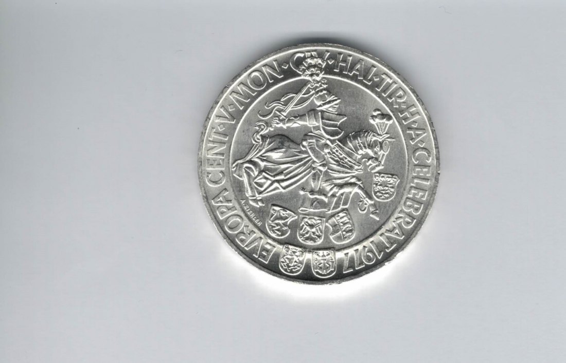  100 Schilling 1977 500 Jahre Münzstätte Hall/Tirol 15,36g fei Ag Österreich Spittalgold9800 01914/16   