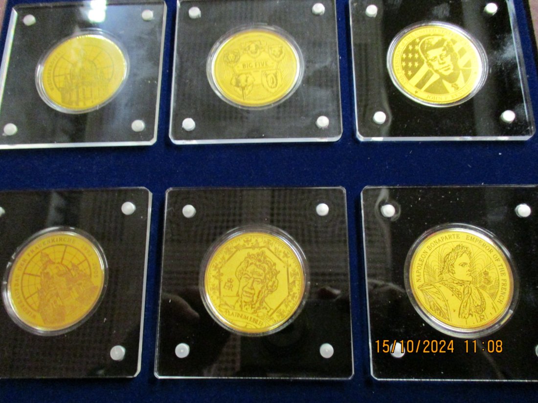  6 Goldmünzen 999er Gold a 1/200 oz mit Schatulle und Zertifikate / M7   