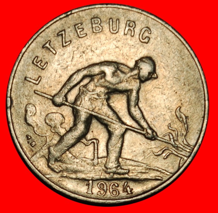  Ⰶ BELGIUM (1952-1964): LUXEMBOURG ★ 1 FRANC 1964 SEMI-NAKED WORKER! ★LOW START ★ NO RESERVE!   