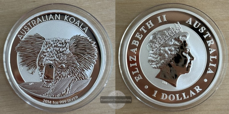  Australien, 1 Dollar  2014 Koala FM-Frankfurt  Feingewicht: 31g   