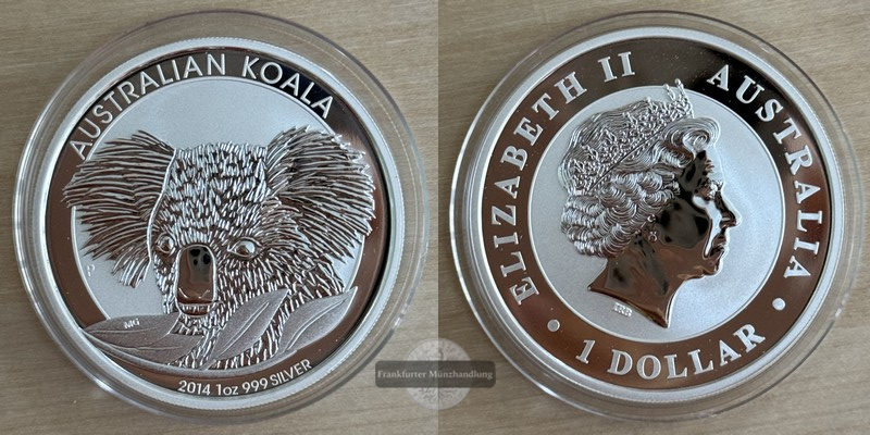  Australien, 1 Dollar  2014 Koala FM-Frankfurt  Feingewicht: 31g   