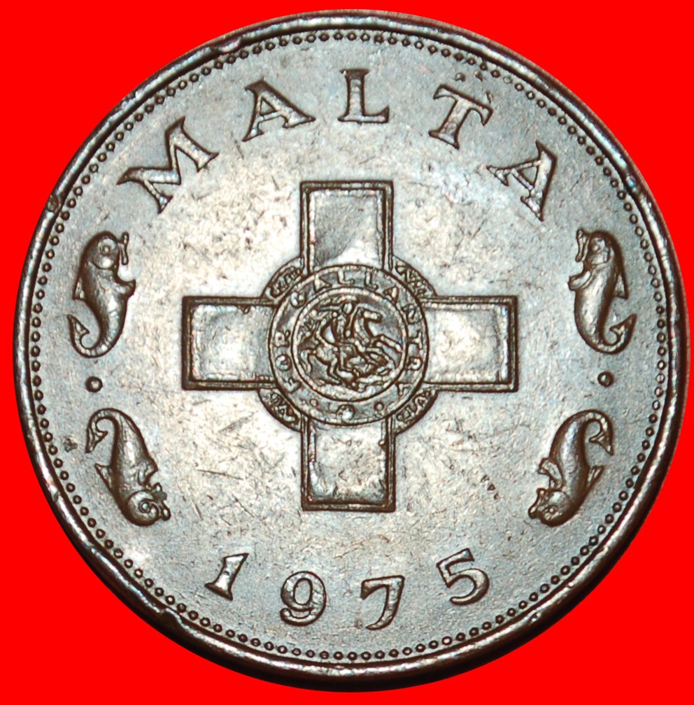  Ⰶ DELPHINE (1972-1982): MALTA ★ 1 CENT 1975 DRACHENTÖTER! ★OHNE VORBEHALT!   