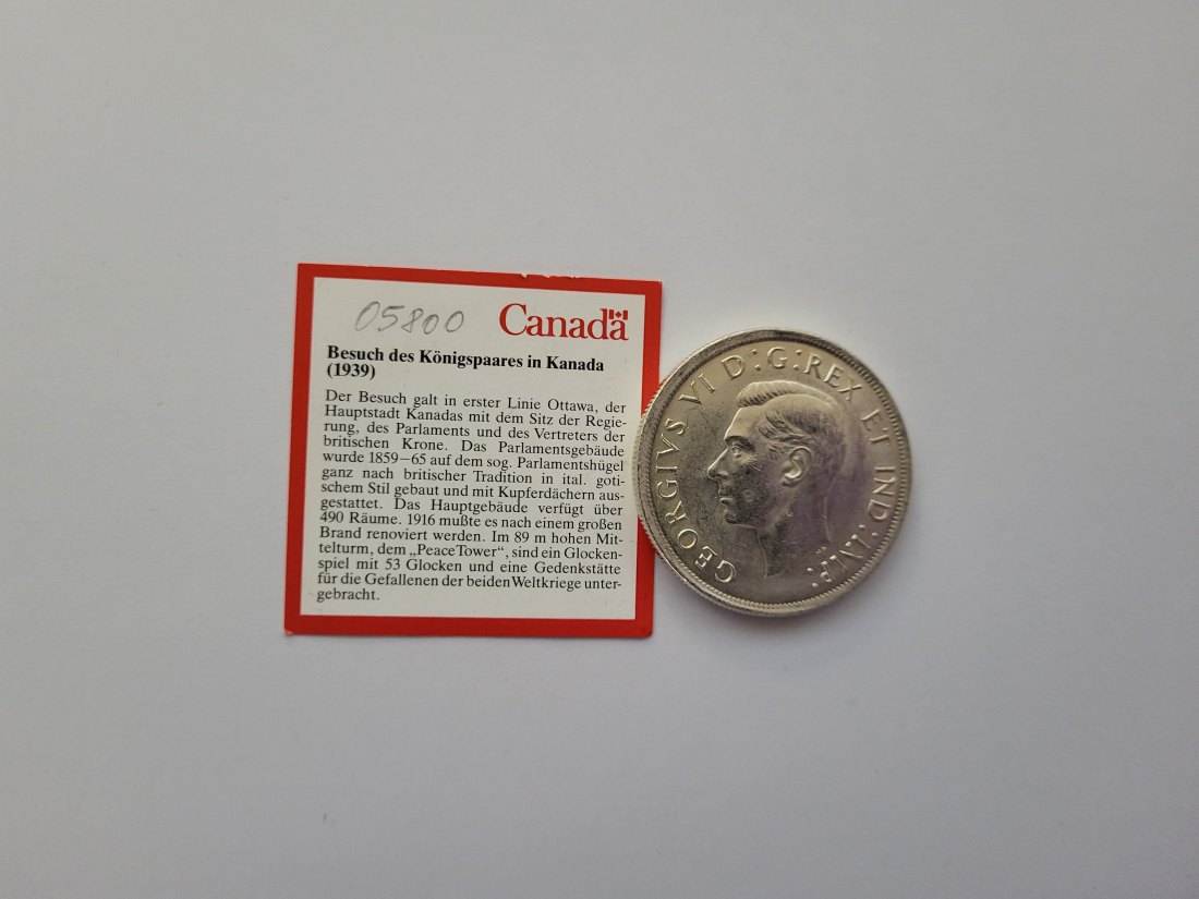  1 Dollar 1939 Parlamentsgebäude Ottawa Georg VI. 800/23,3g Ag Canada Kanada Spittalgold9800 (3469)   