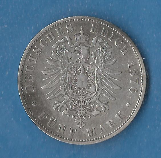  Wuerttemberg Karl 1876 5 Mark ss Golden Gate Münzenankauf Koblenz Frank Maurer AF858   