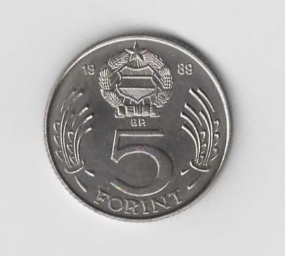  5 Forint Ungarn 1989 - 23,4 mm Durchmesser (N246)   